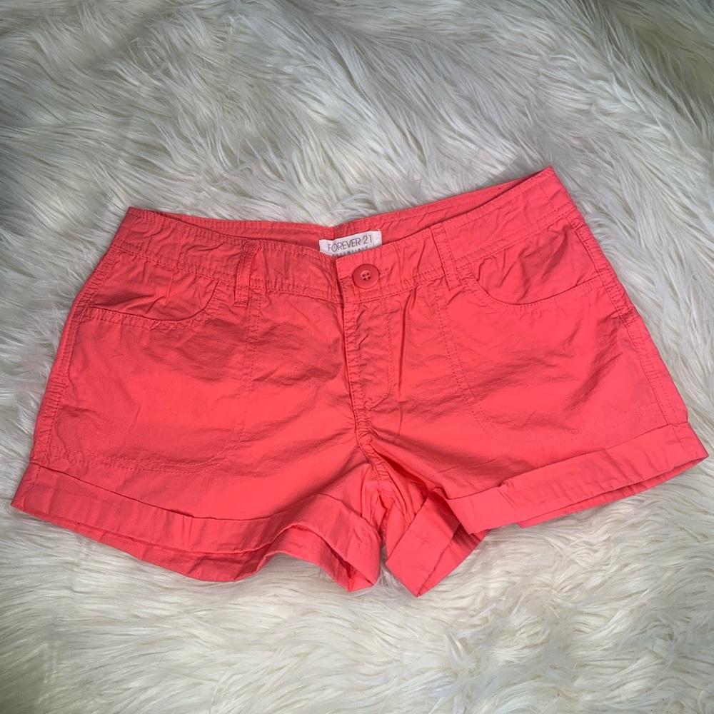 F21 Coral shorts